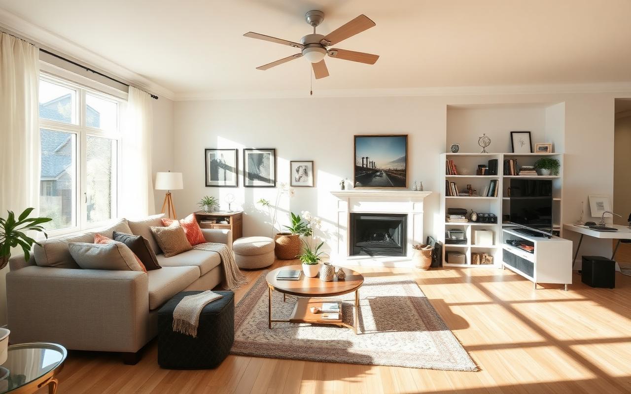 Sparkling clean living room — after professional cleaning
